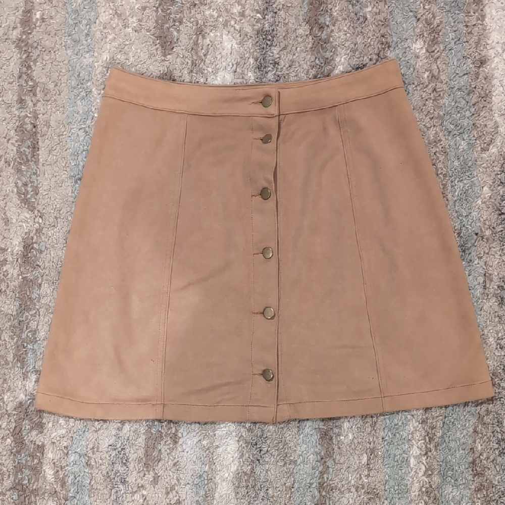 Ellison Tan A-Line Mini Skirt Casual